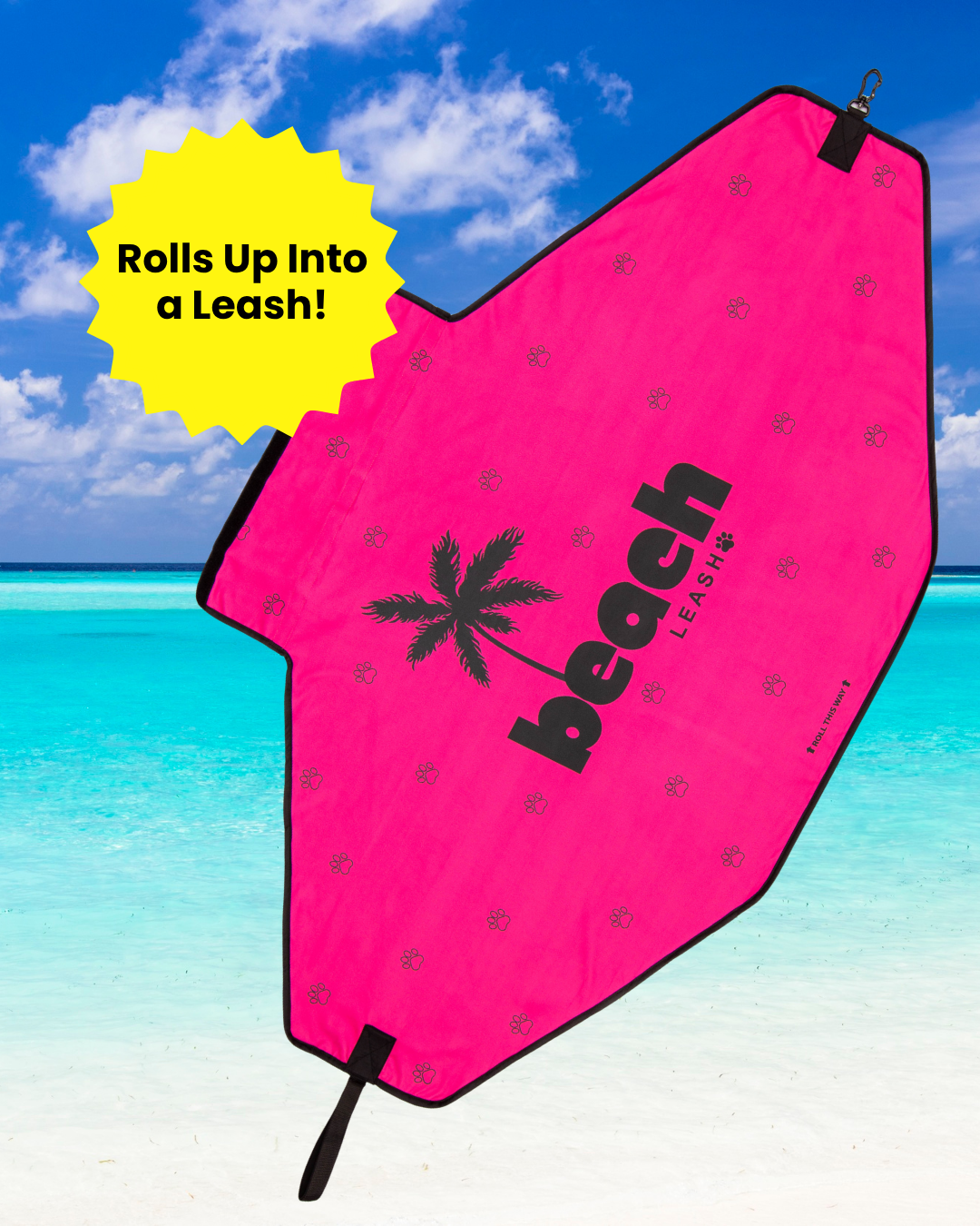 Simply Pink Beach Leash™ – A Clean & Simple, Everyday 2-in-1 Dog Leash & Towel